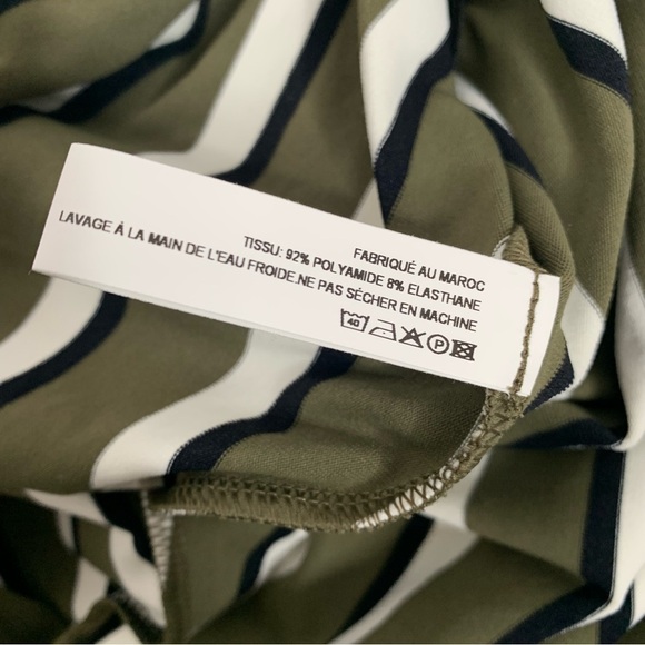 SOLID & STRIPED Ruched Striped Stretch-Jersey Skirt NWT - Picture 14 of 16